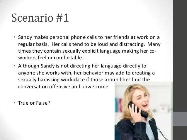 scenario on sexual harassment Scenario on sexual harassment